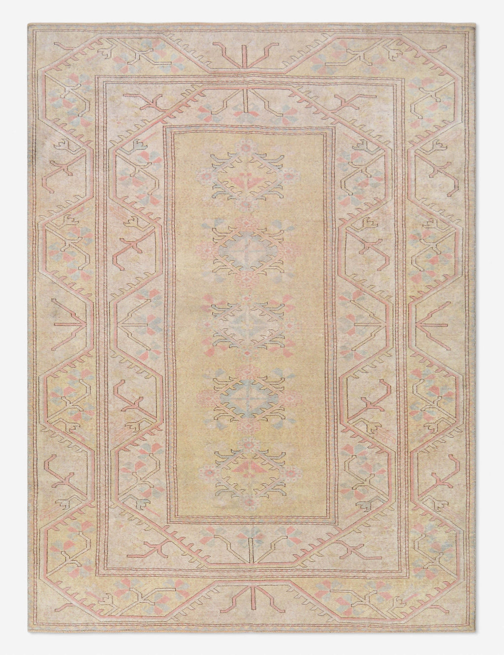 Vintage Turkish Hand-Knotted Wool Rug No. 462, 6' 7 x 9' 1