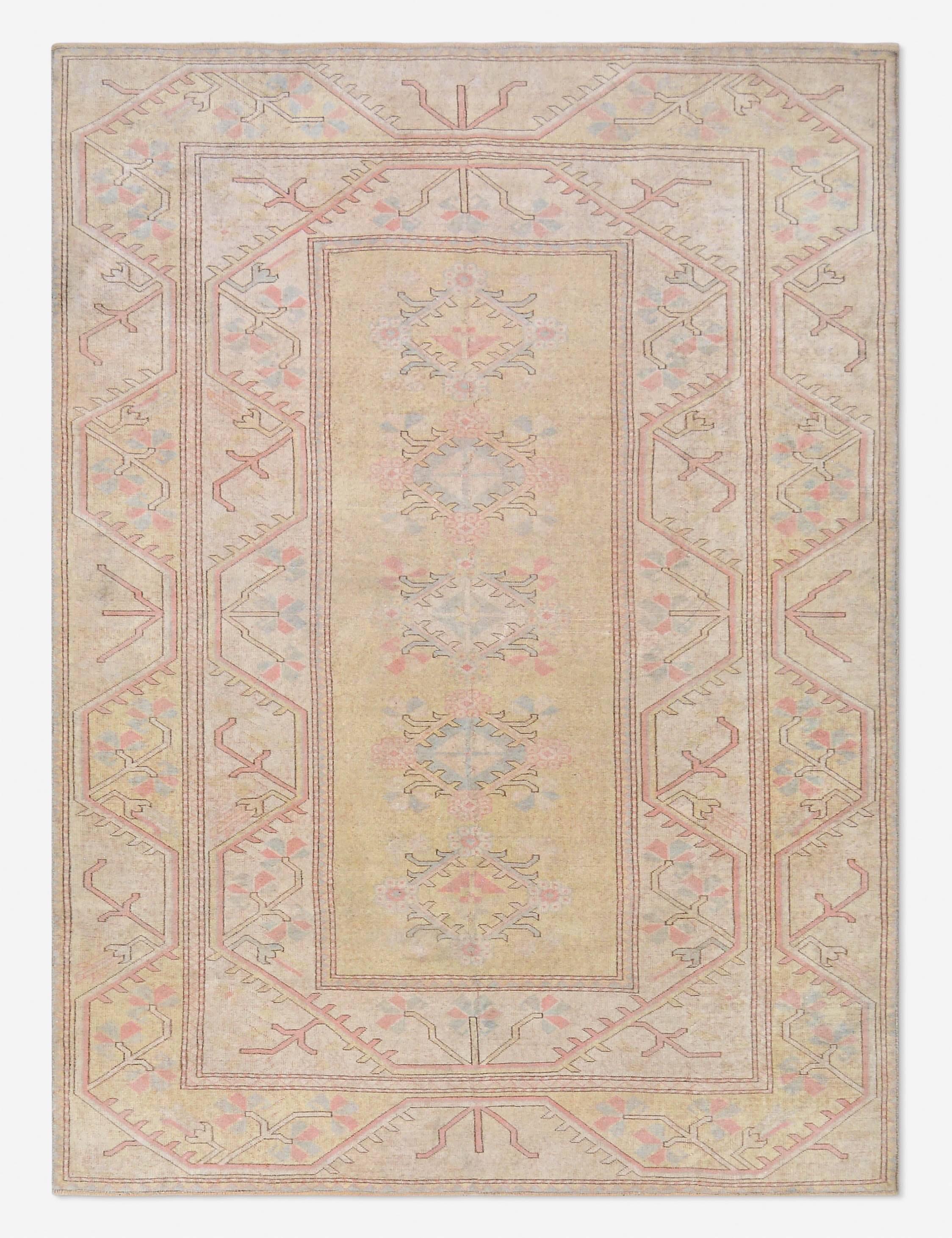 Vintage Turkish Hand-Knotted Wool Rug No. 462, 6' 7 x 9' 1