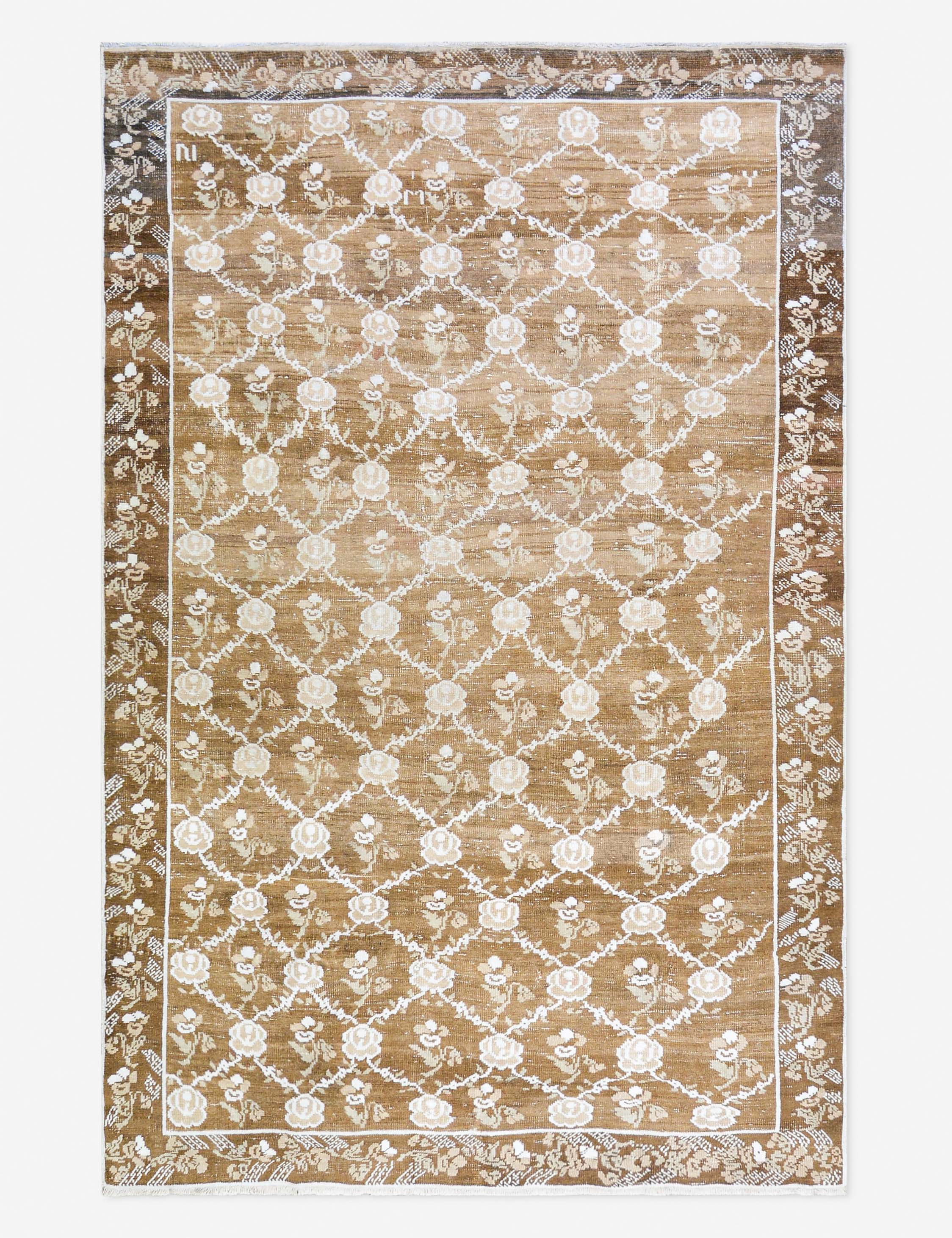 Vintage Turkish Hand-Knotted Wool Rug No. 463, 5' 9 x 9' 3
