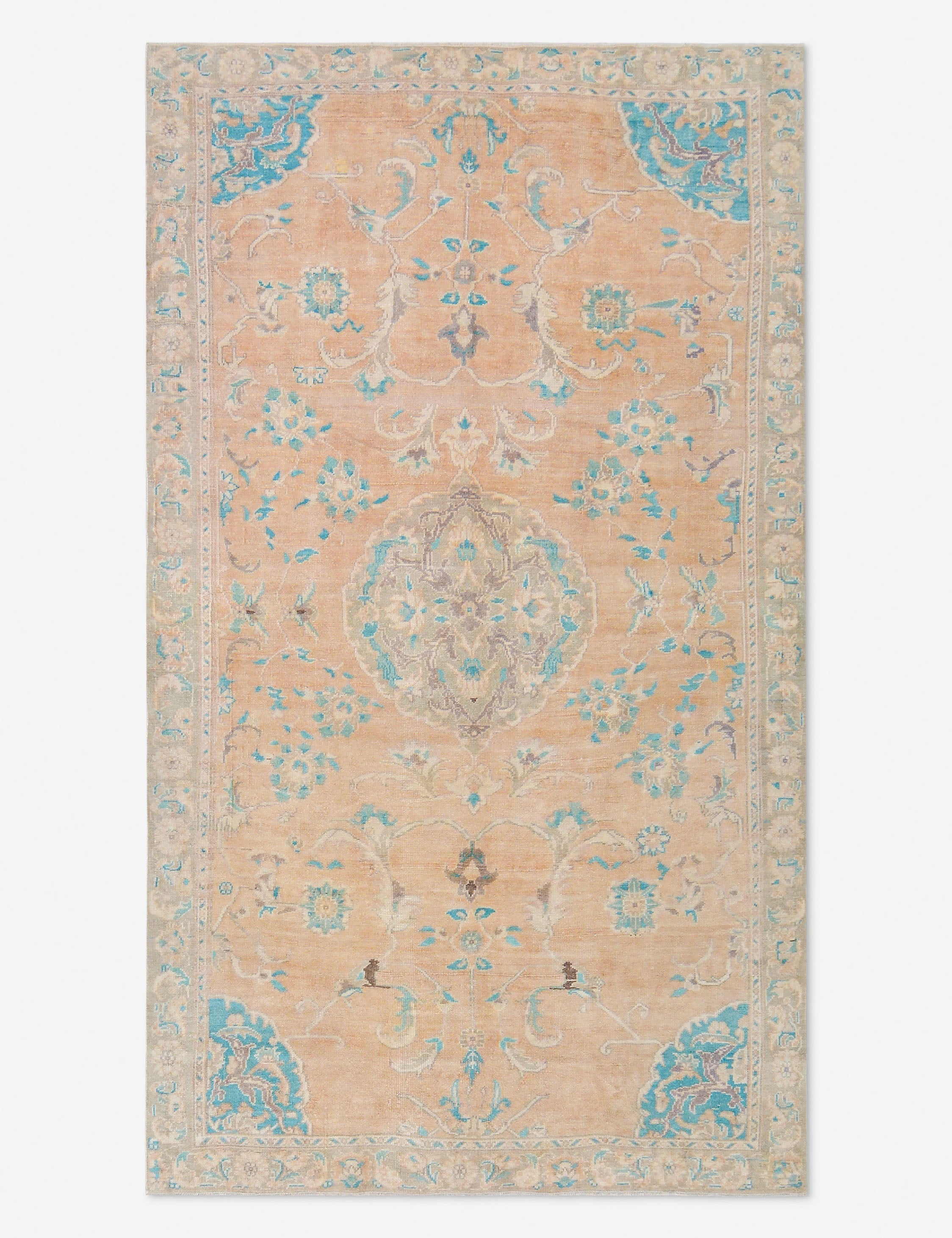 Vintage Turkish Hand-Knotted Wool Rug No. 464, 5' 6 x 9' 7