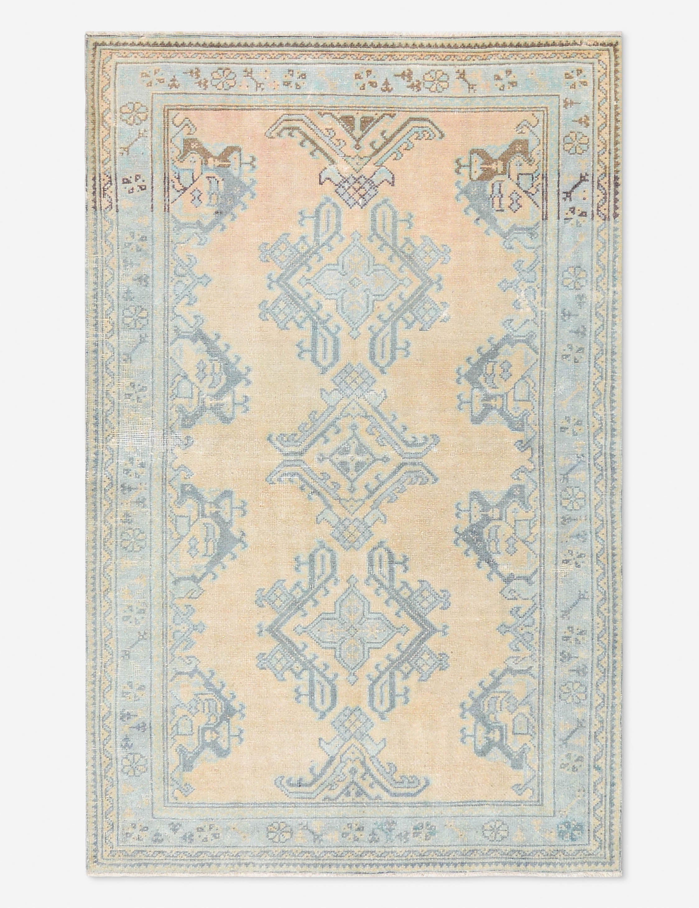 Vintage Turkish Hand-Knotted Wool Rug No. 465, 5' x 7' 6