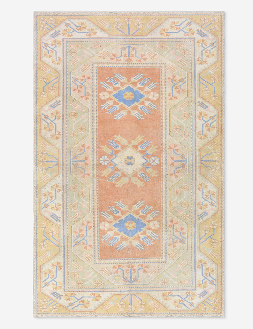Vintage Turkish Hand-Knotted Wool Rug No. 466, 5' x 8' 2