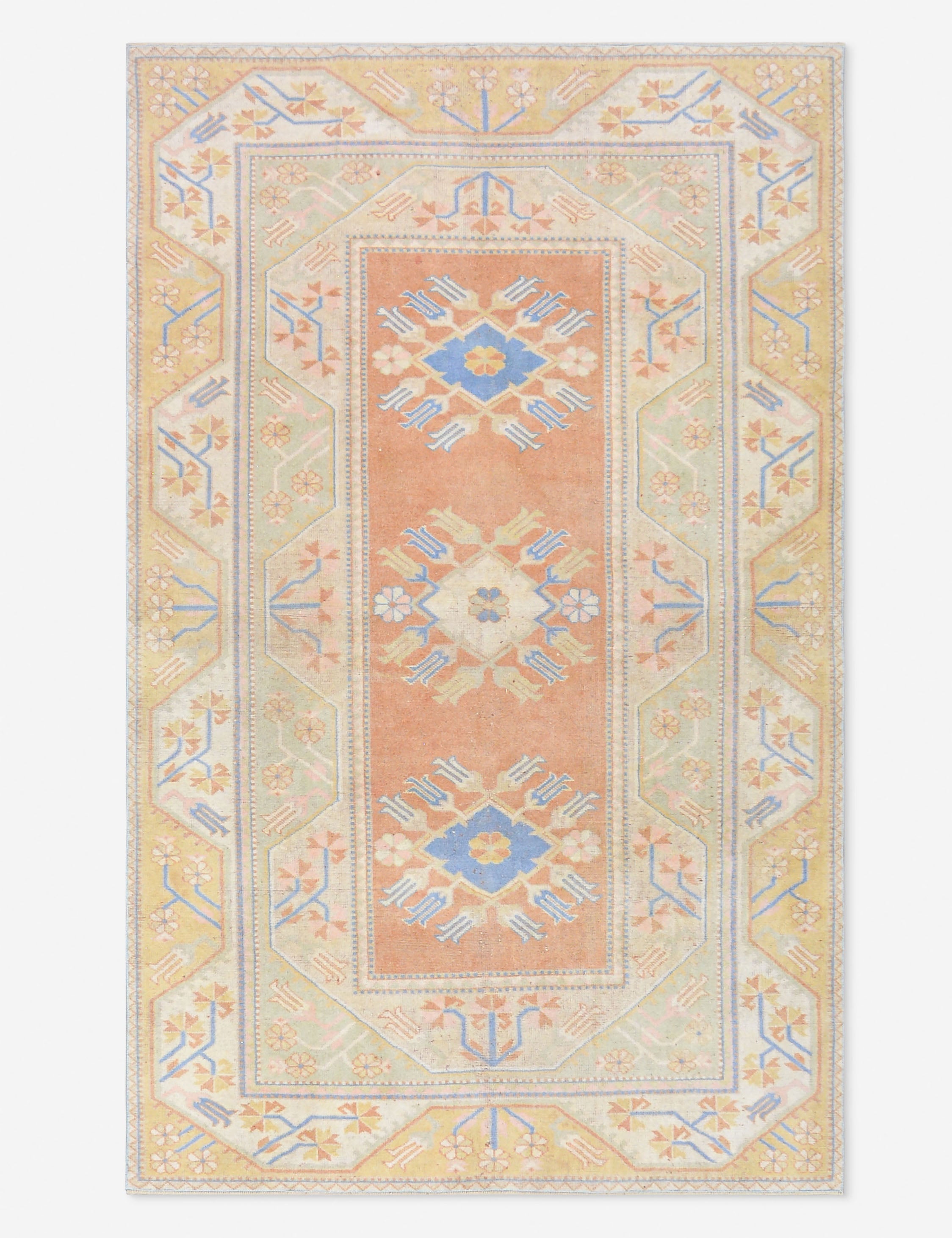 Vintage Turkish Hand-Knotted Wool Rug No. 466, 5' x 8' 2