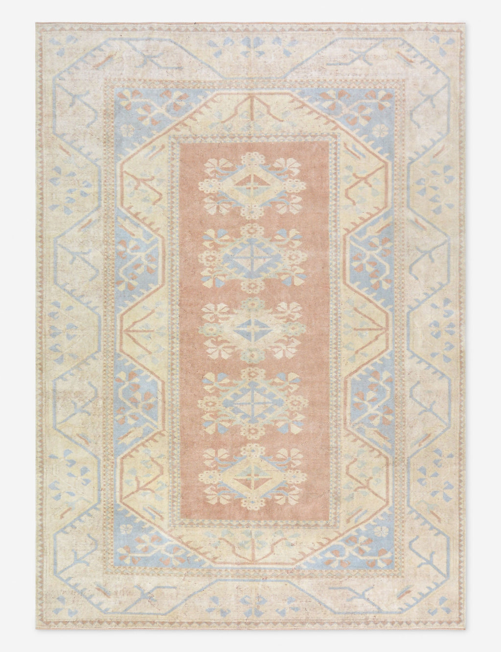 Vintage Turkish Hand-Knotted Wool Rug No. 467, 6' 4 x 9'