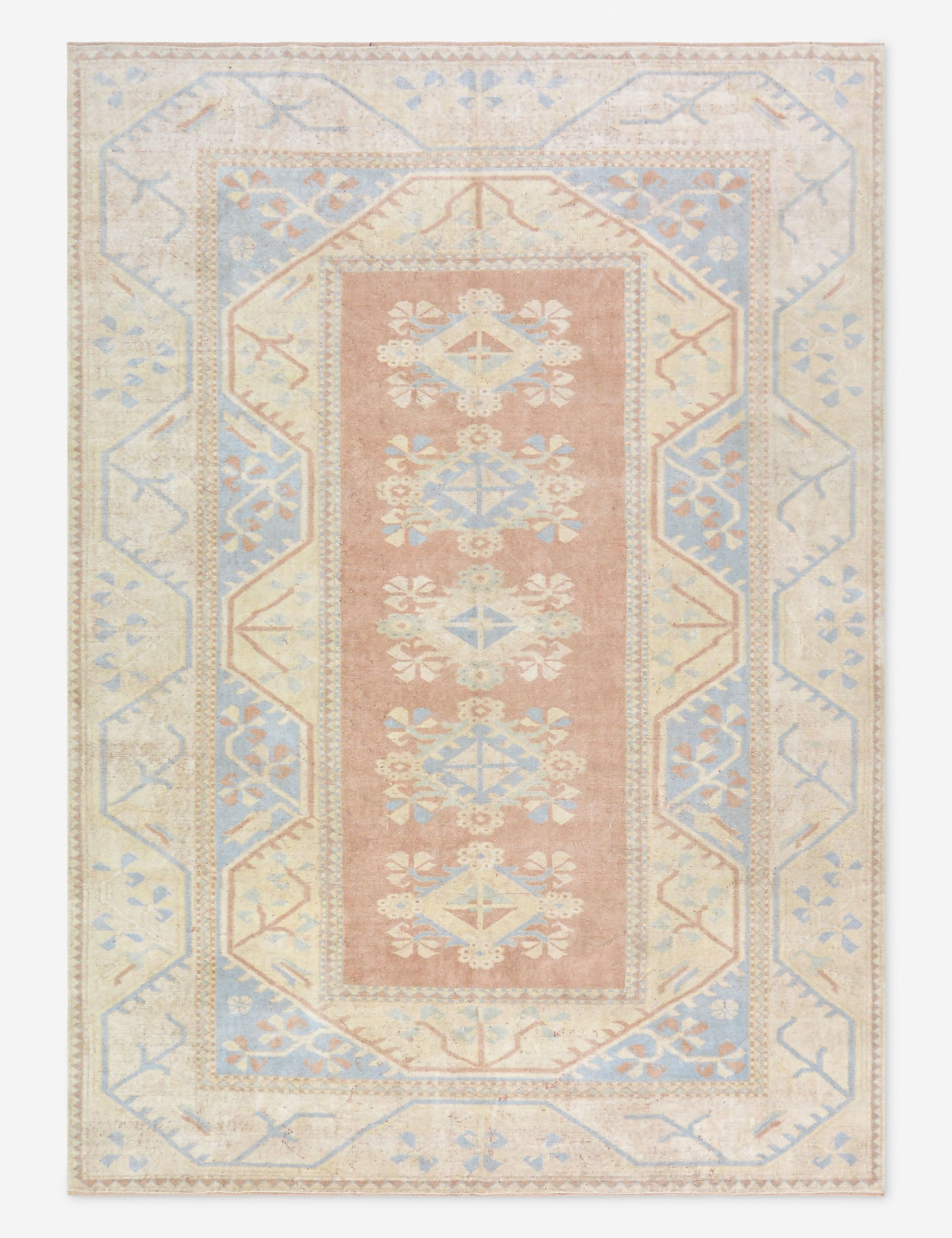 Vintage Turkish Hand-Knotted Wool Rug No. 467, 6' 4 x 9'