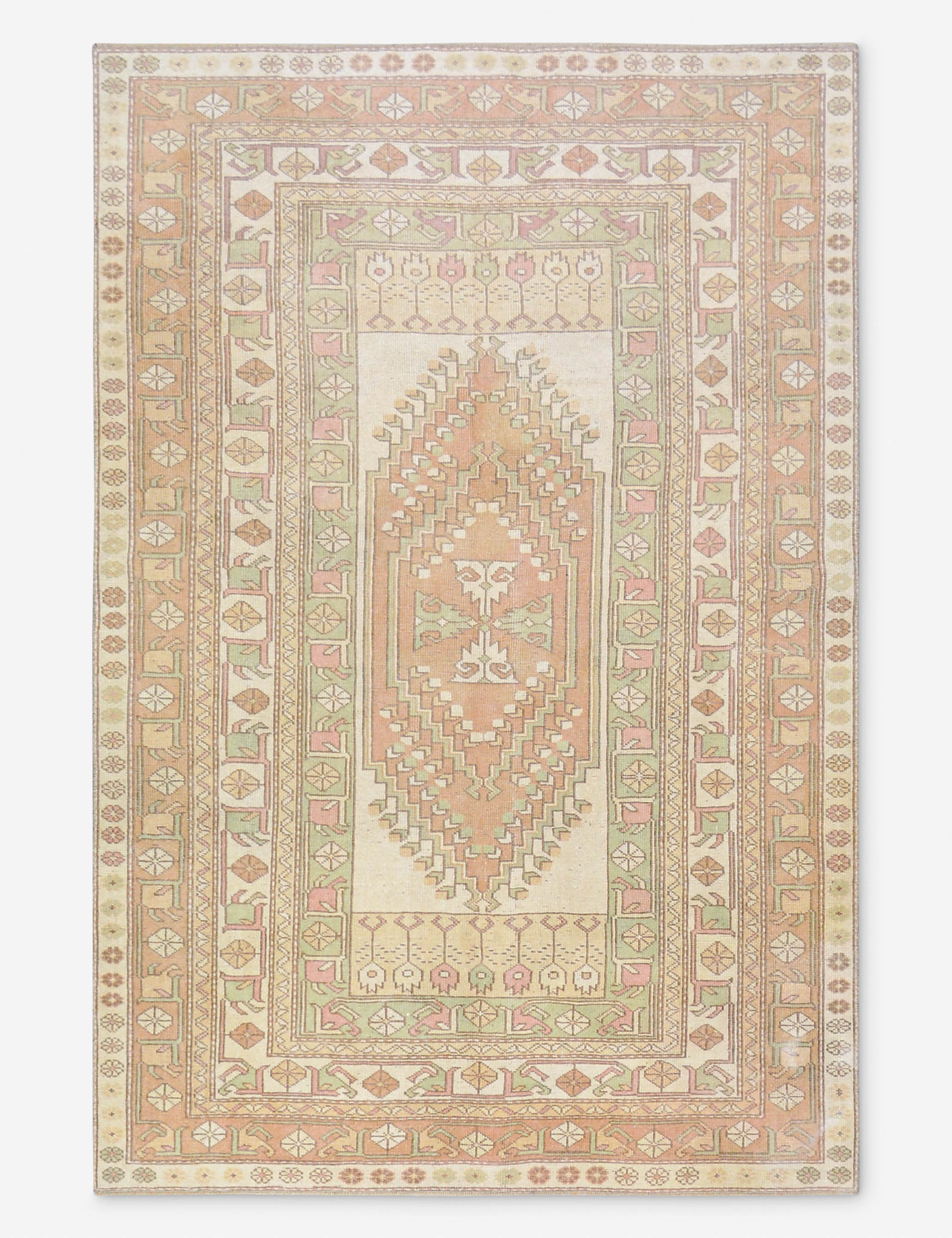 Vintage Turkish Hand-Knotted Wool Rug No. 474, 5' x 7' 4