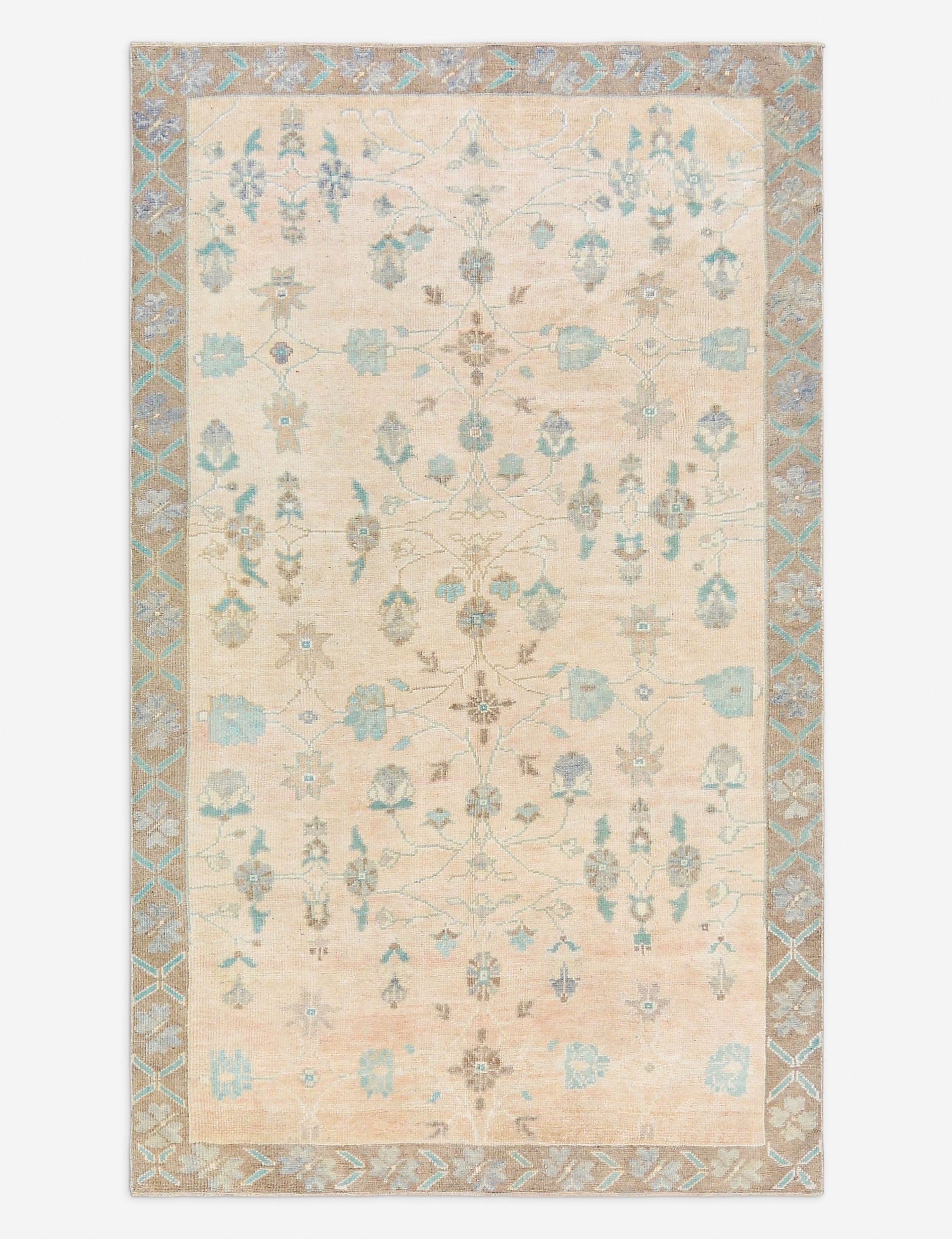 Vintage Turkish Hand-Knotted Wool Rug No. 484, 4' 4 x 7' 4