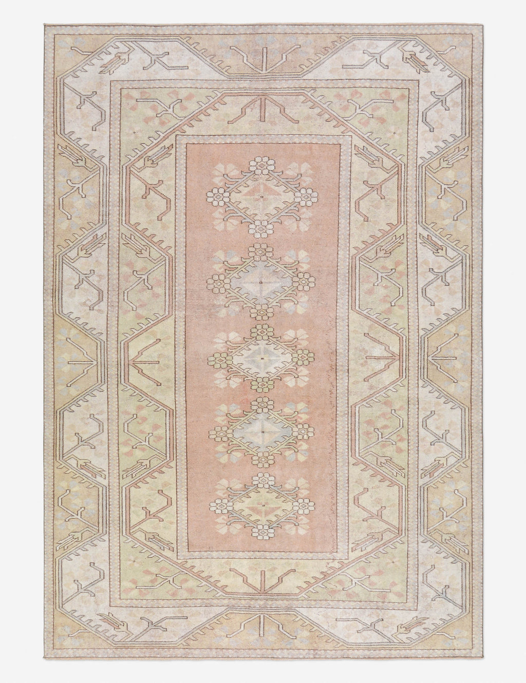 Vintage Turkish Hand-Knotted Wool Rug No. 486, 6' 5 x 9' 4