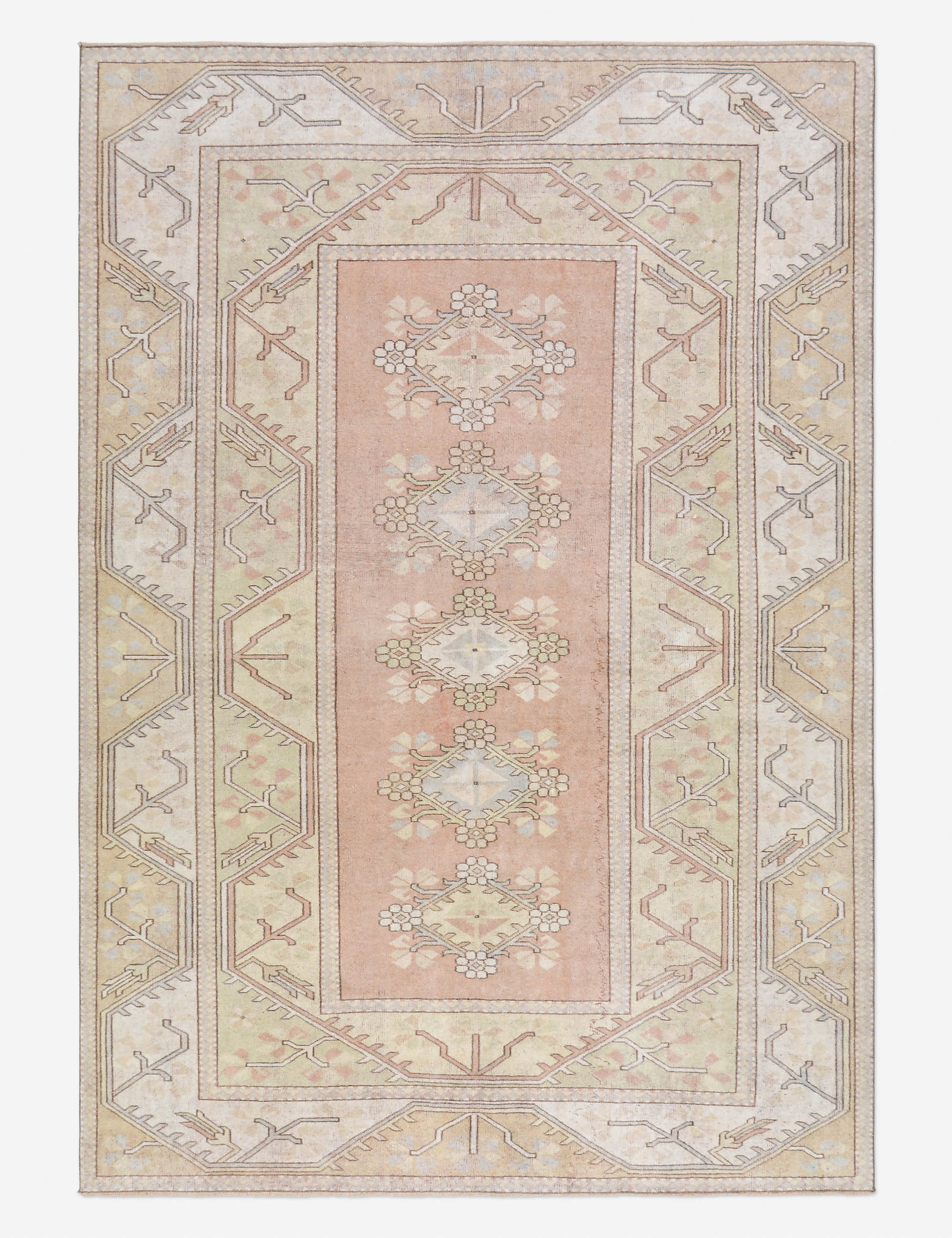 Vintage Turkish Hand-Knotted Wool Rug No. 486, 6' 5 x 9' 4
