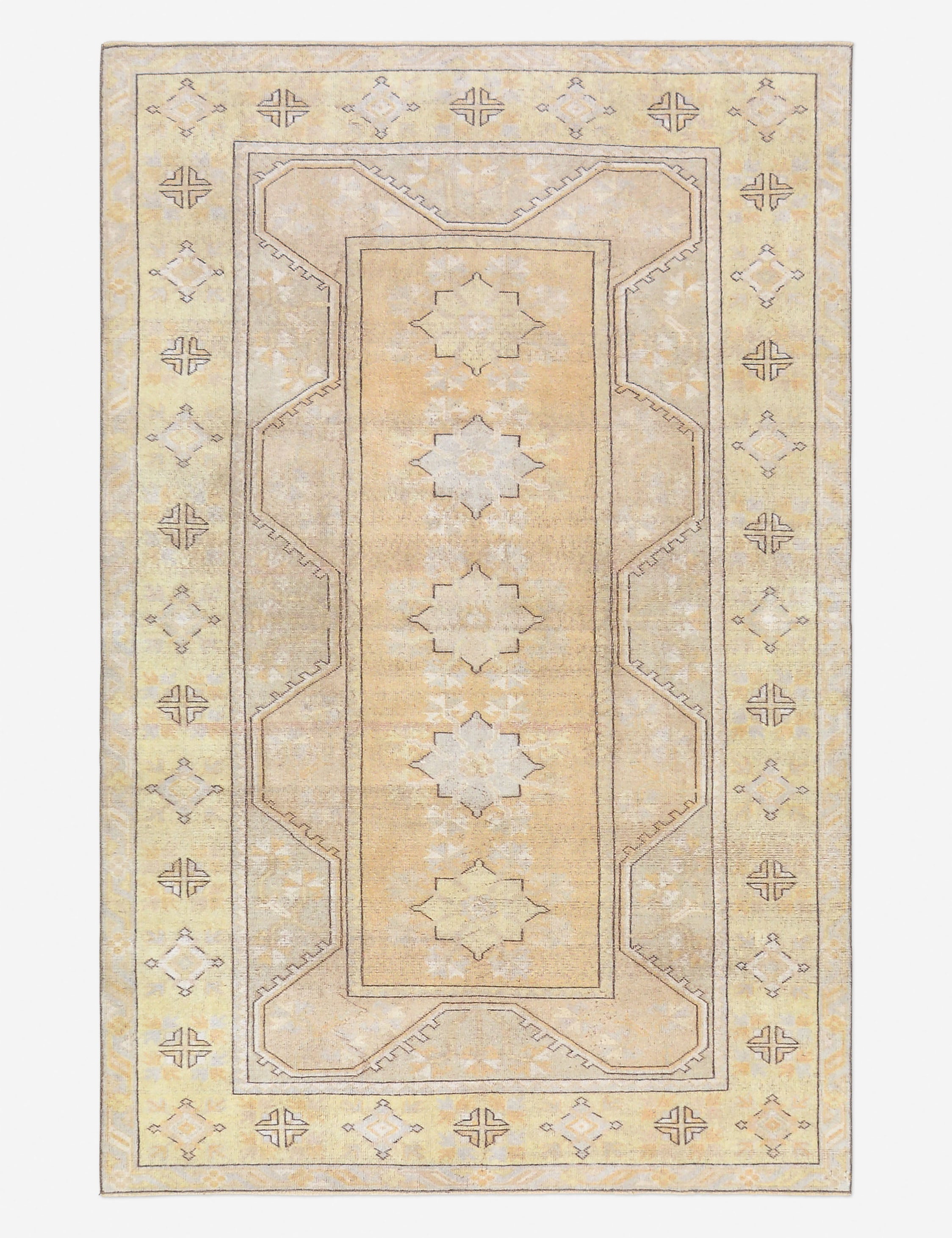 Vintage Turkish Hand-Knotted Wool Rug No. 487, 5' 1 x 7' 10