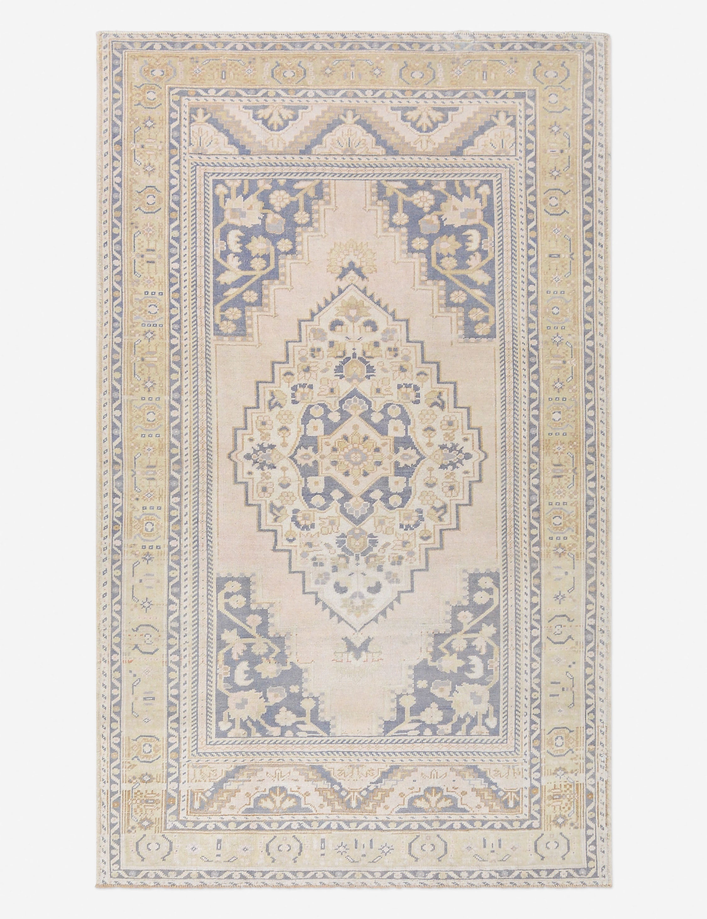 Vintage Turkish Hand-Knotted Wool Rug No. 488, 5' 1 x 8' 2