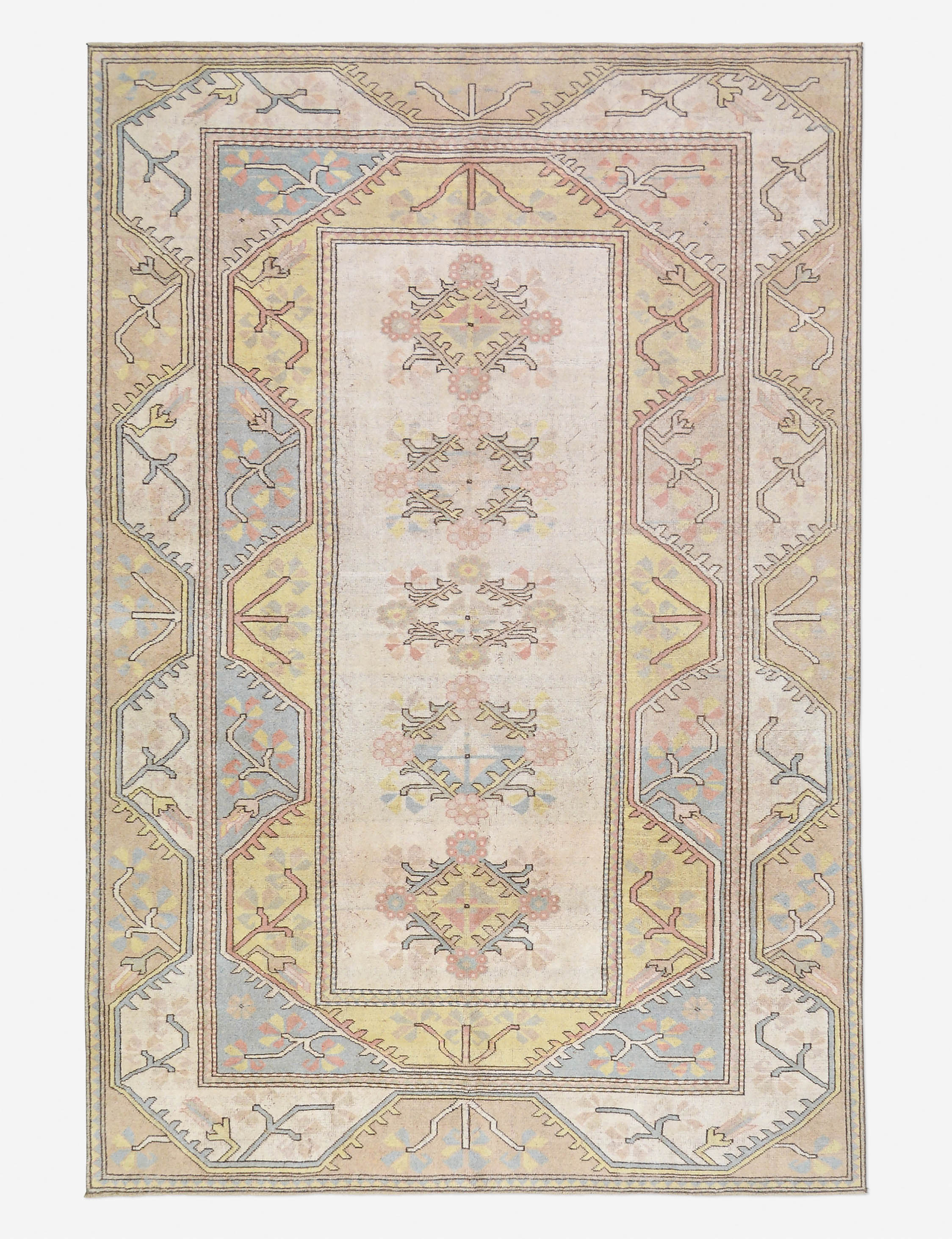 Vintage Turkish Hand-Knotted Wool Rug No. 489, 6' 4 x 9' 4