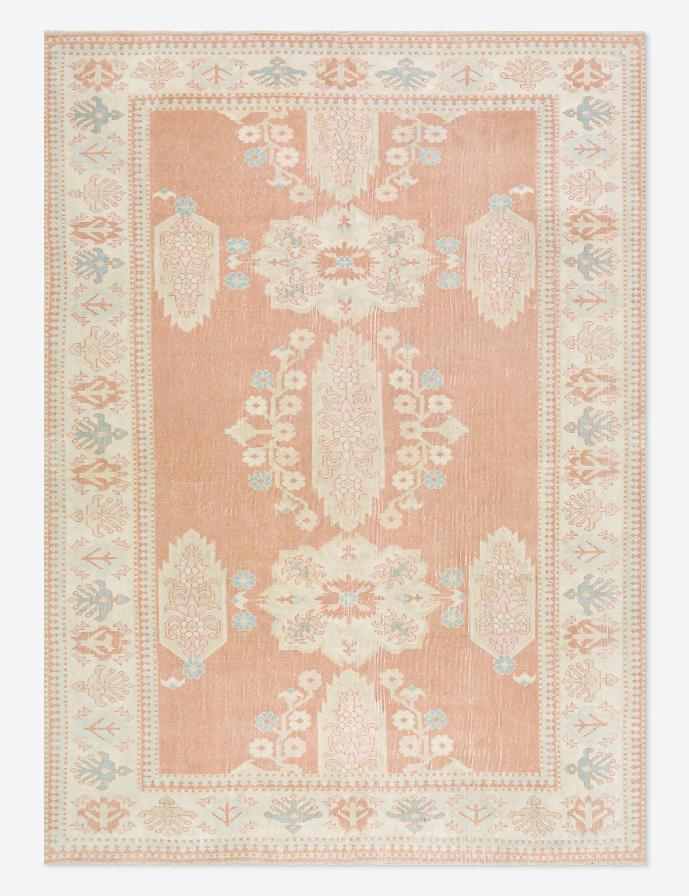 Vintage Turkish Hand-Knotted Wool Rug No. 490, 6' 8 x 9'