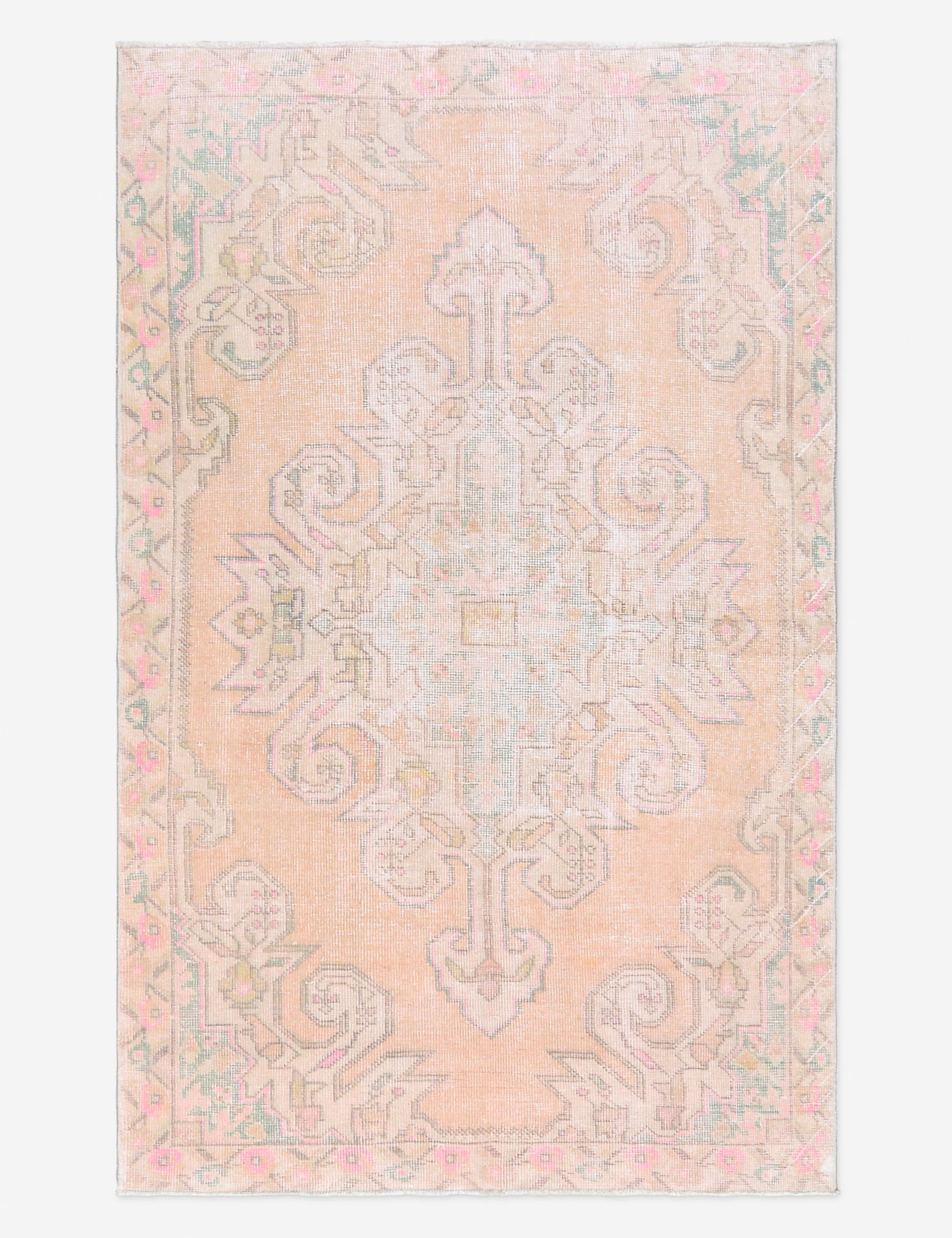 Vintage Turkish Hand-Knotted Wool Rug No. 493, 4' 3 x 7'