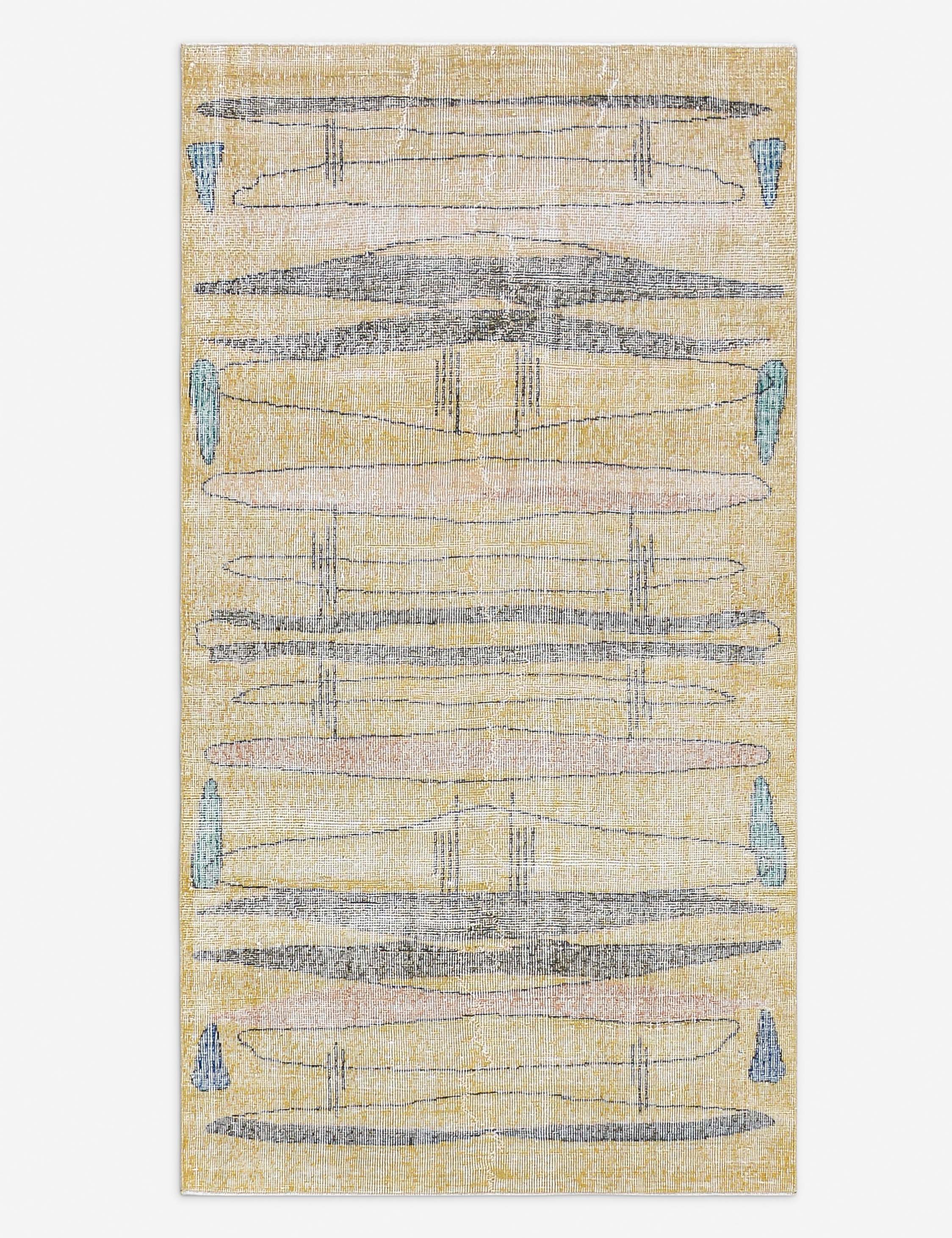 Vintage Turkish Hand-Knotted Wool Rug No. 498, 3' 8 x 7'