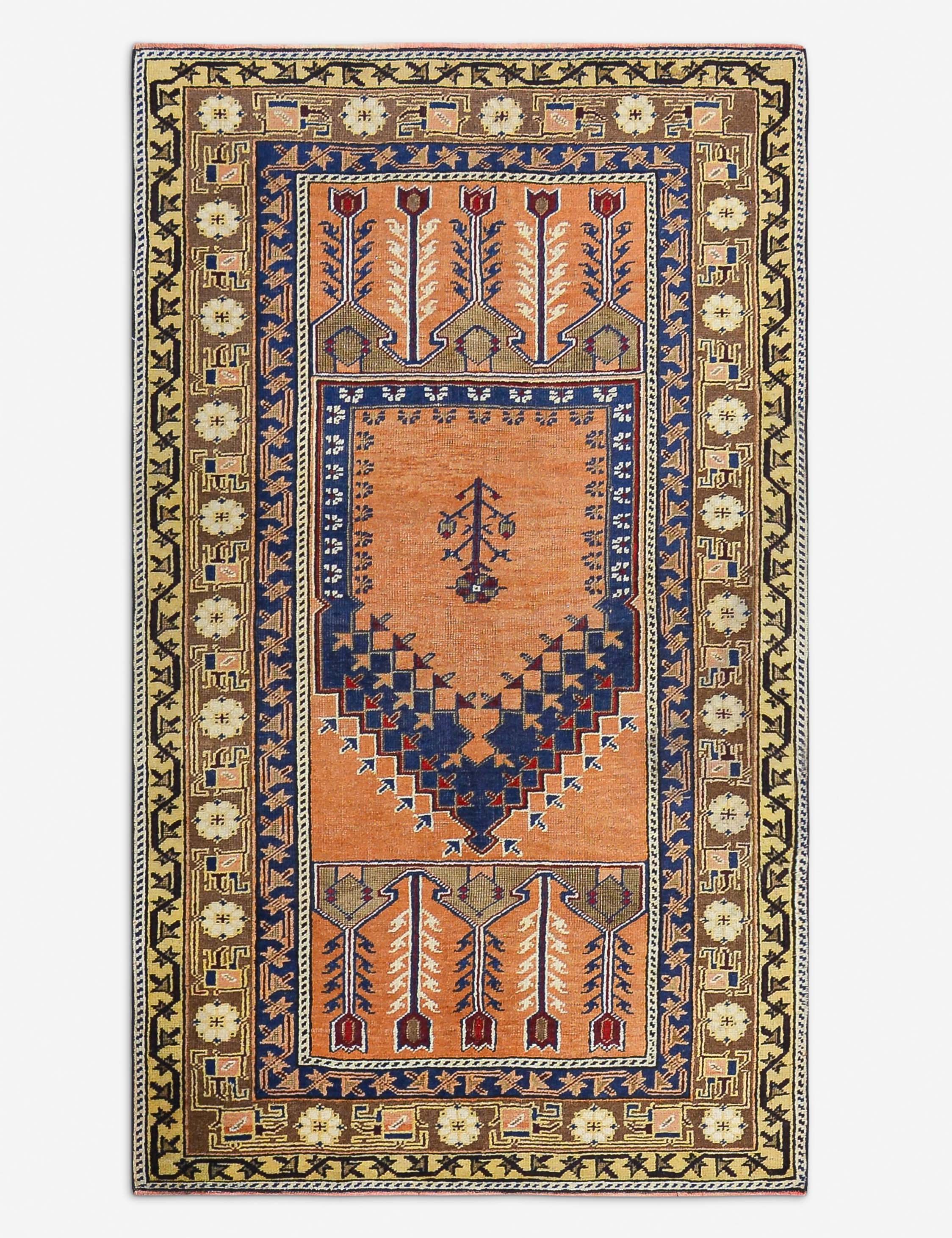 Vintage Turkish Hand-Knotted Wool Rug No. 499, 3' 10 x 6' 7