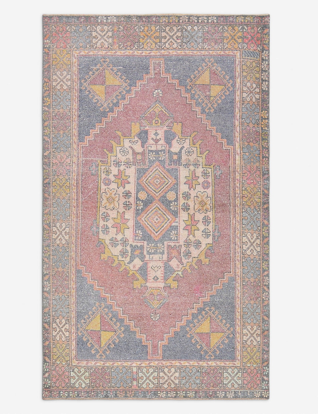 Vintage Turkish Hand-Knotted Wool Rug No. 500, 3' 11 x 6' 2