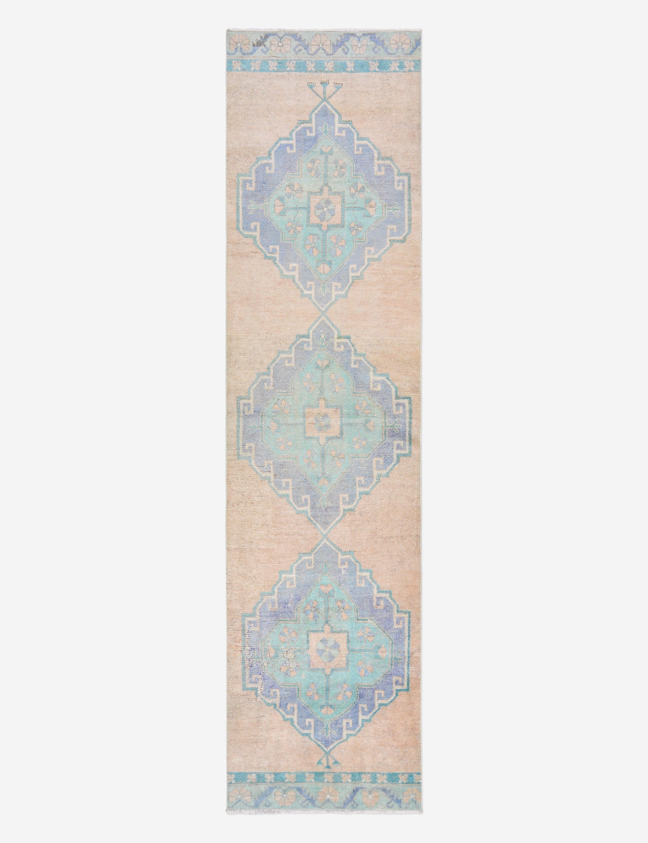 Vintage Turkish Hand-Knotted Wool Runner Rug No. 278, 3' x 12'