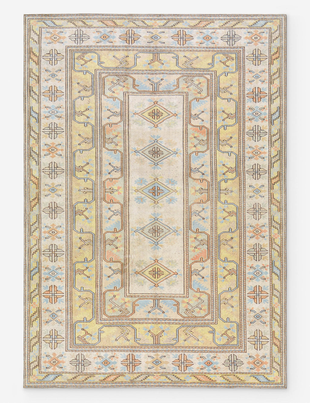 Vintage Turkish Hand-Knotted Wool Rug No. 517, 6' 7 x 9' 4
