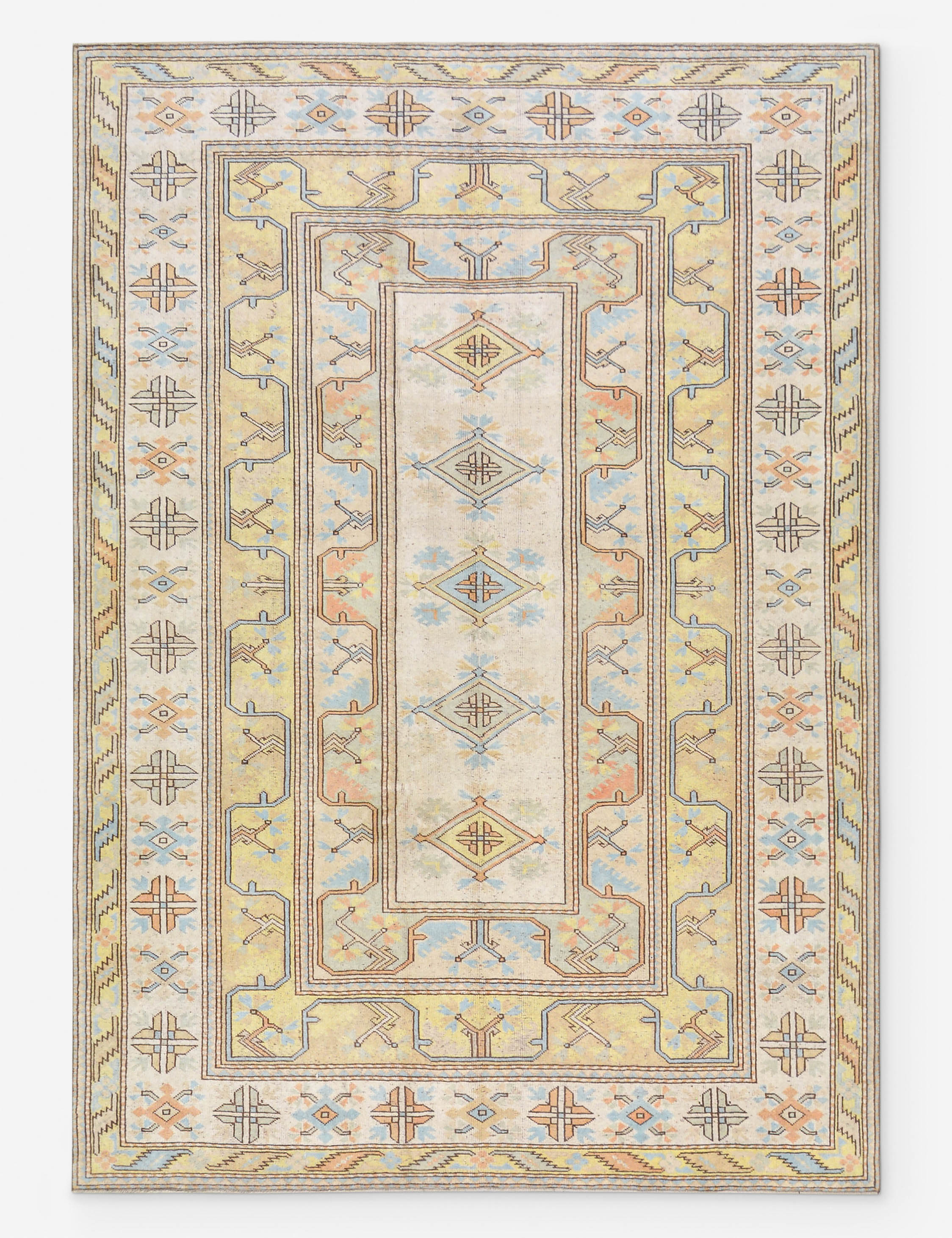 Vintage Turkish Hand-Knotted Wool Rug No. 517, 6' 7 x 9' 4