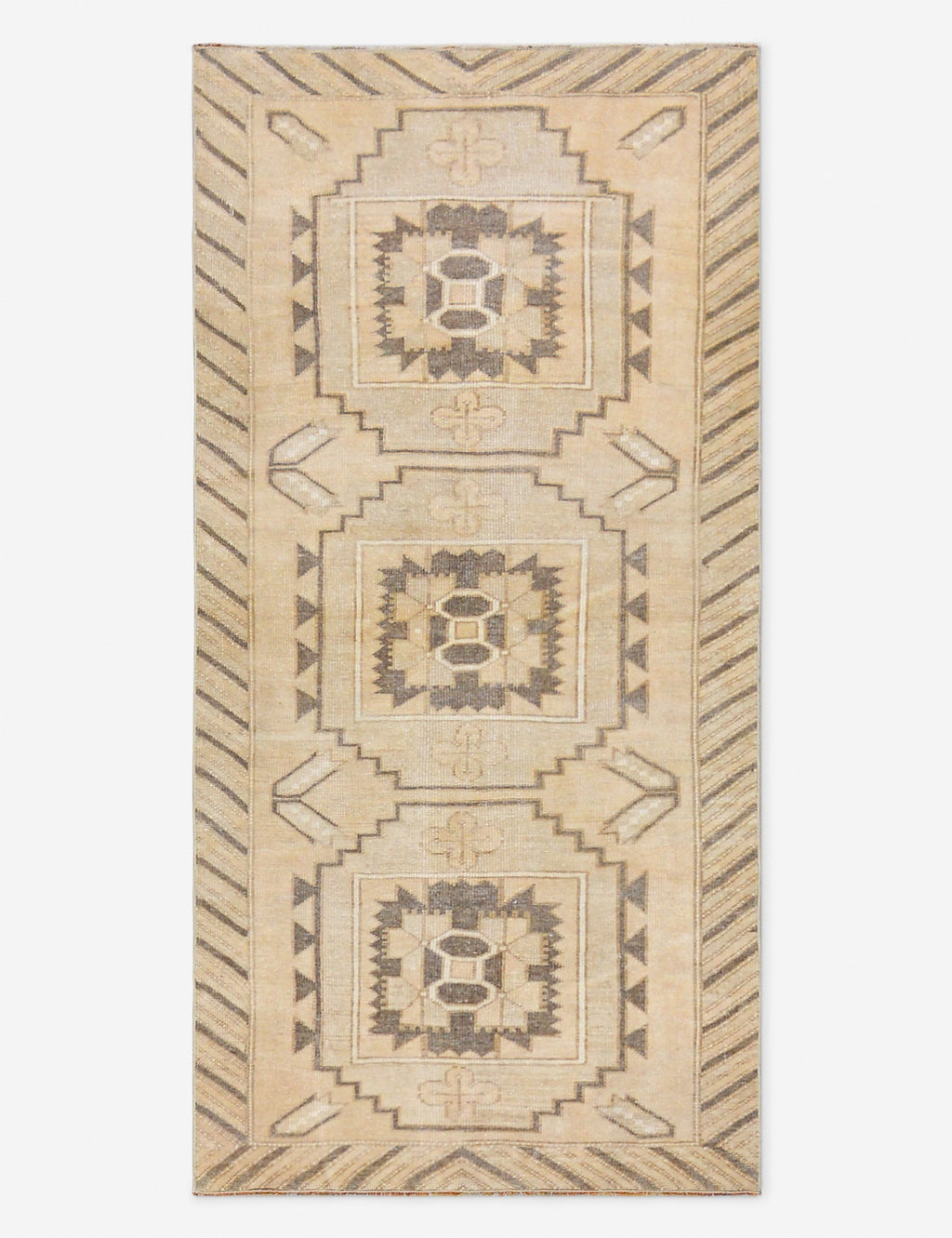 Vintage Turkish Hand-Knotted Wool Runner Rug No. 287, 2' 4 X 6' 5