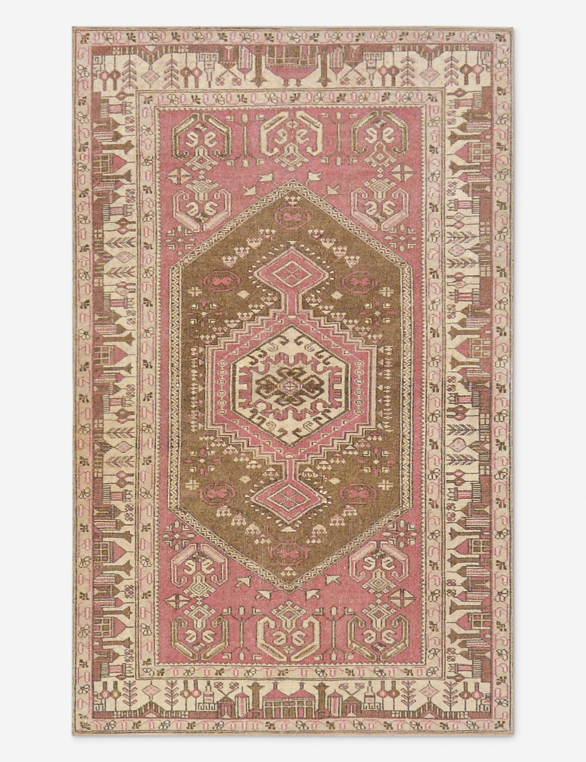 Vintage Turkish Hand-Knotted Wool Rug No. 524, 3' 5 X 5' 7