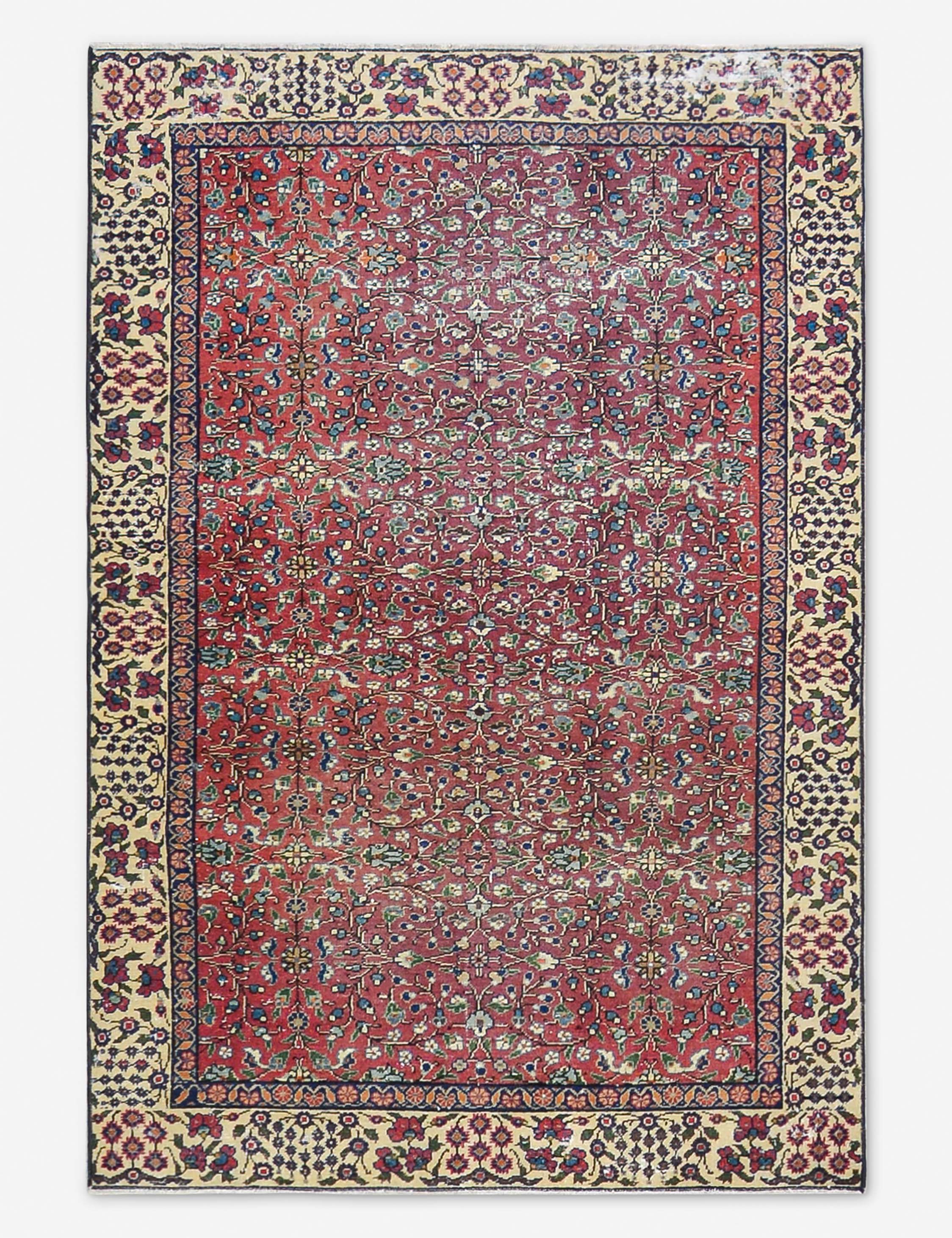 Vintage Turkish Hand-Knotted Wool Rug No. 526, 3' 7 X 5'