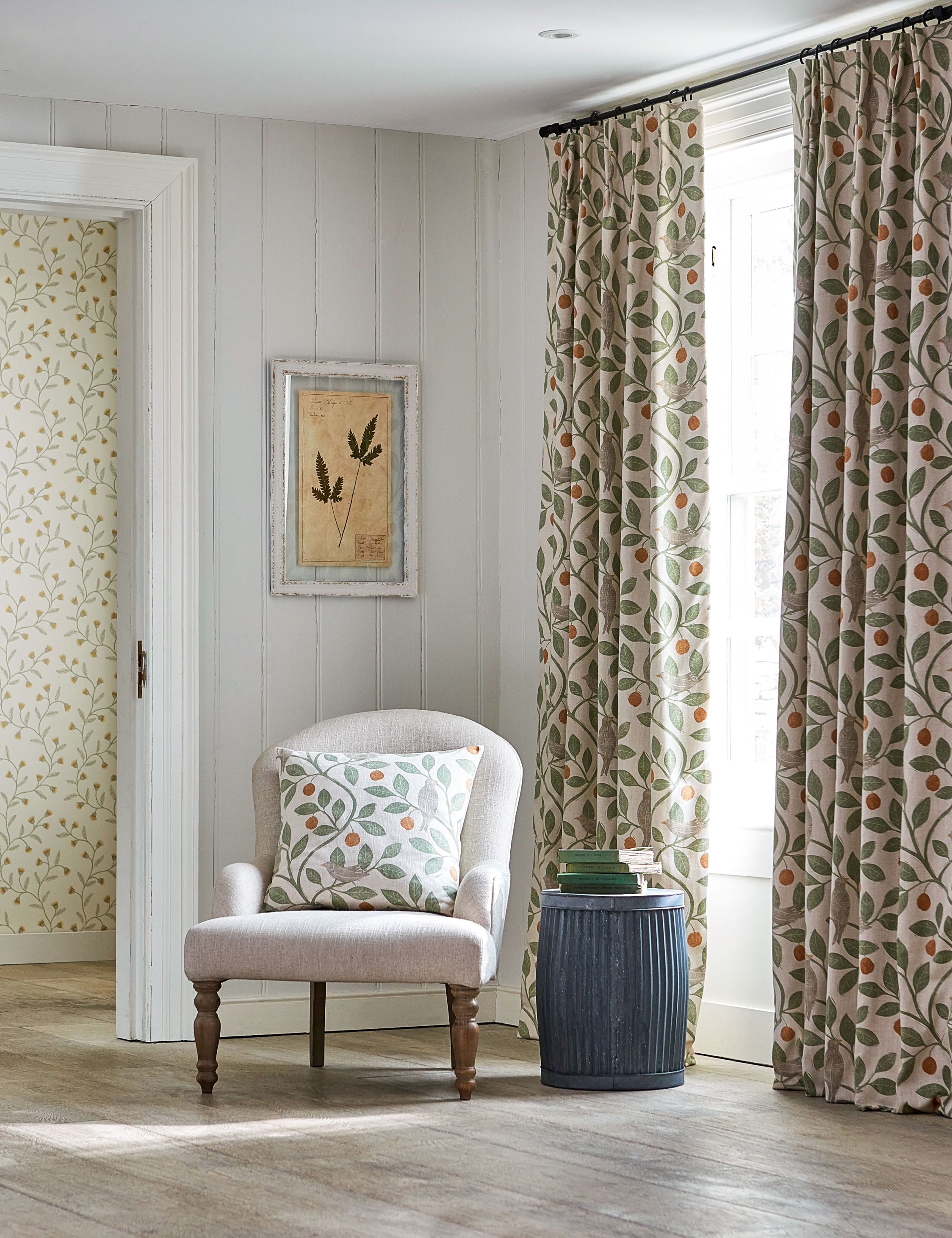 Damson Tree Cotton Fabric by Sanderson