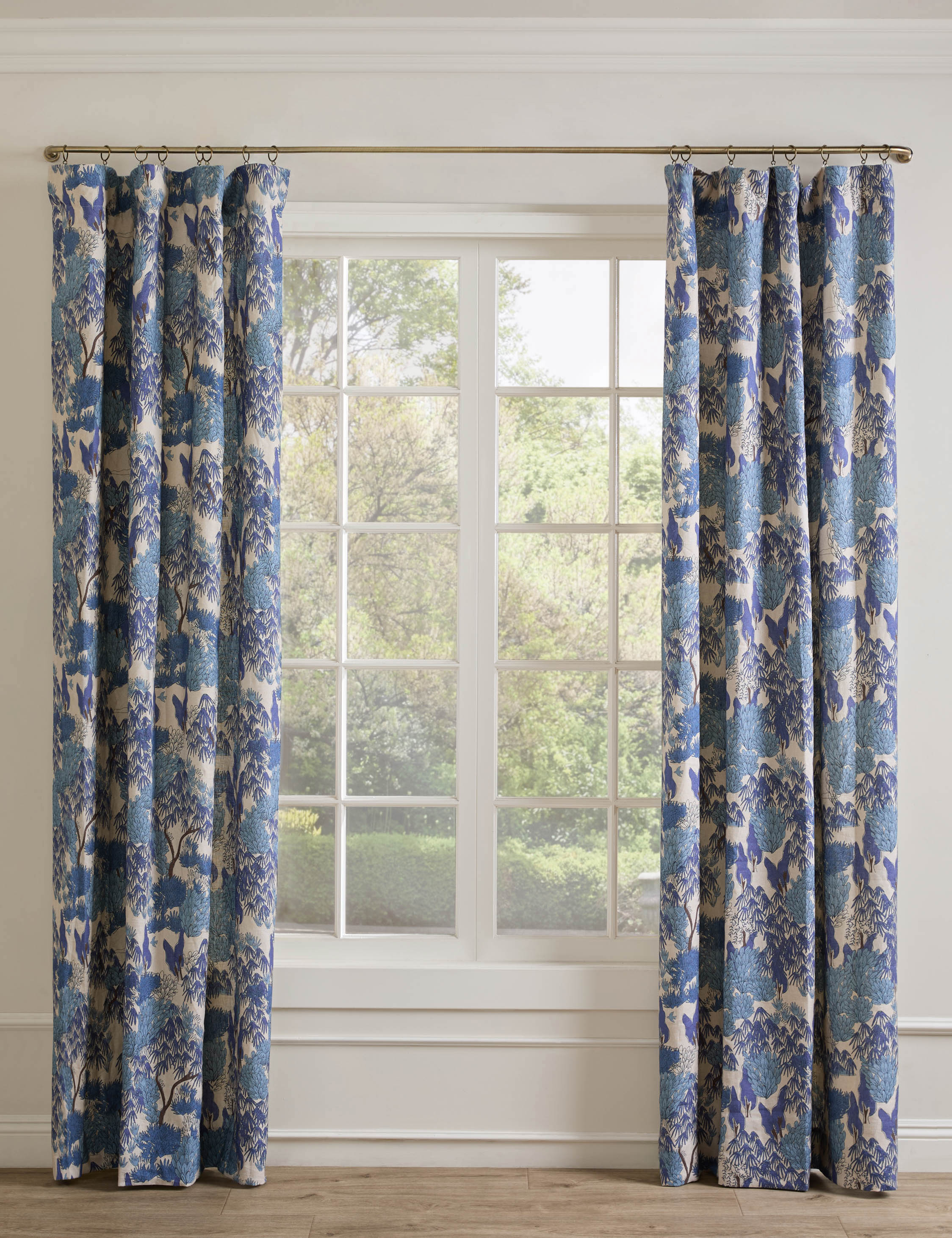 Garden Walk Linen Curtain Panel by Sarah Sherman Samuel