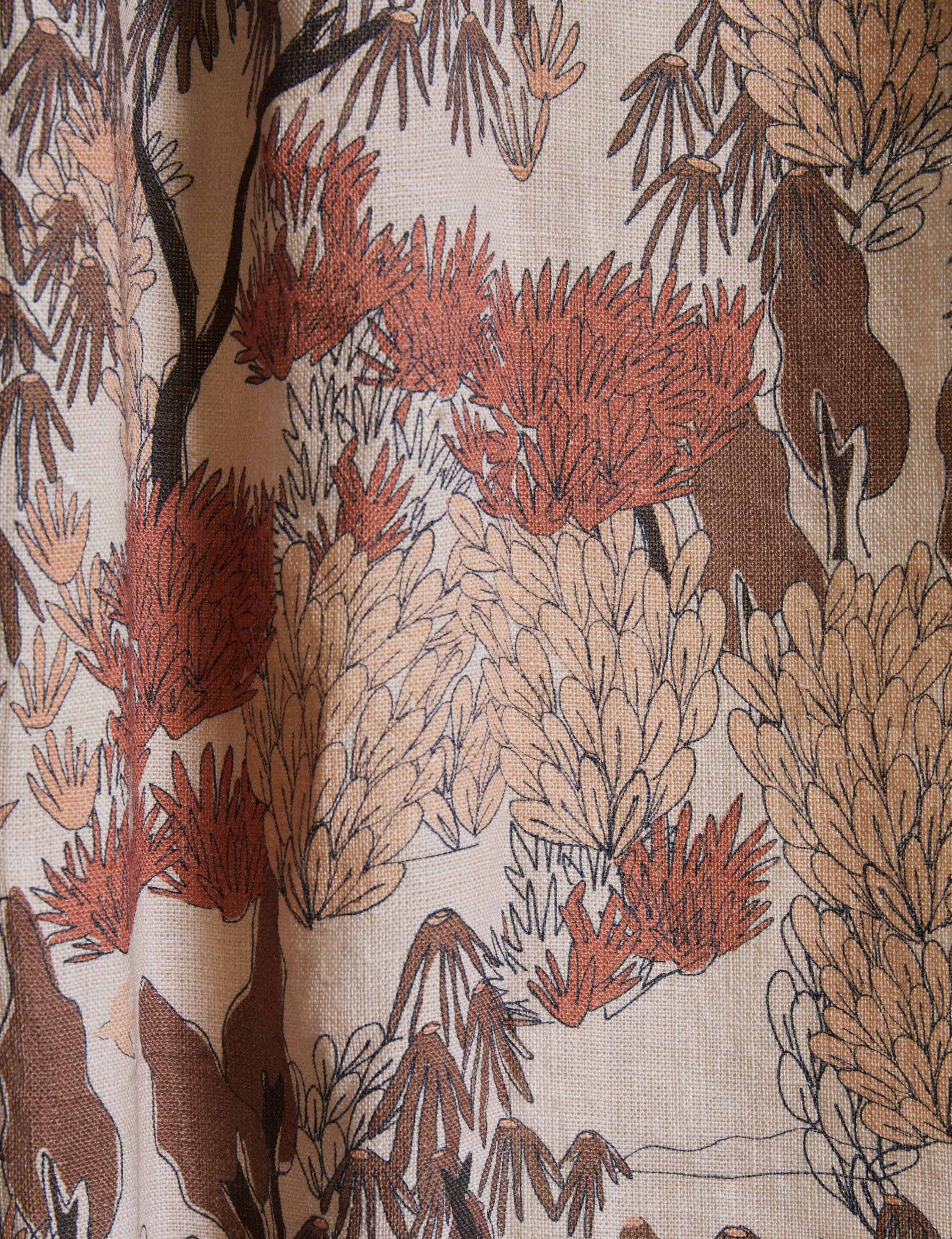 Garden Walk Linen Curtain Panel by Sarah Sherman Samuel