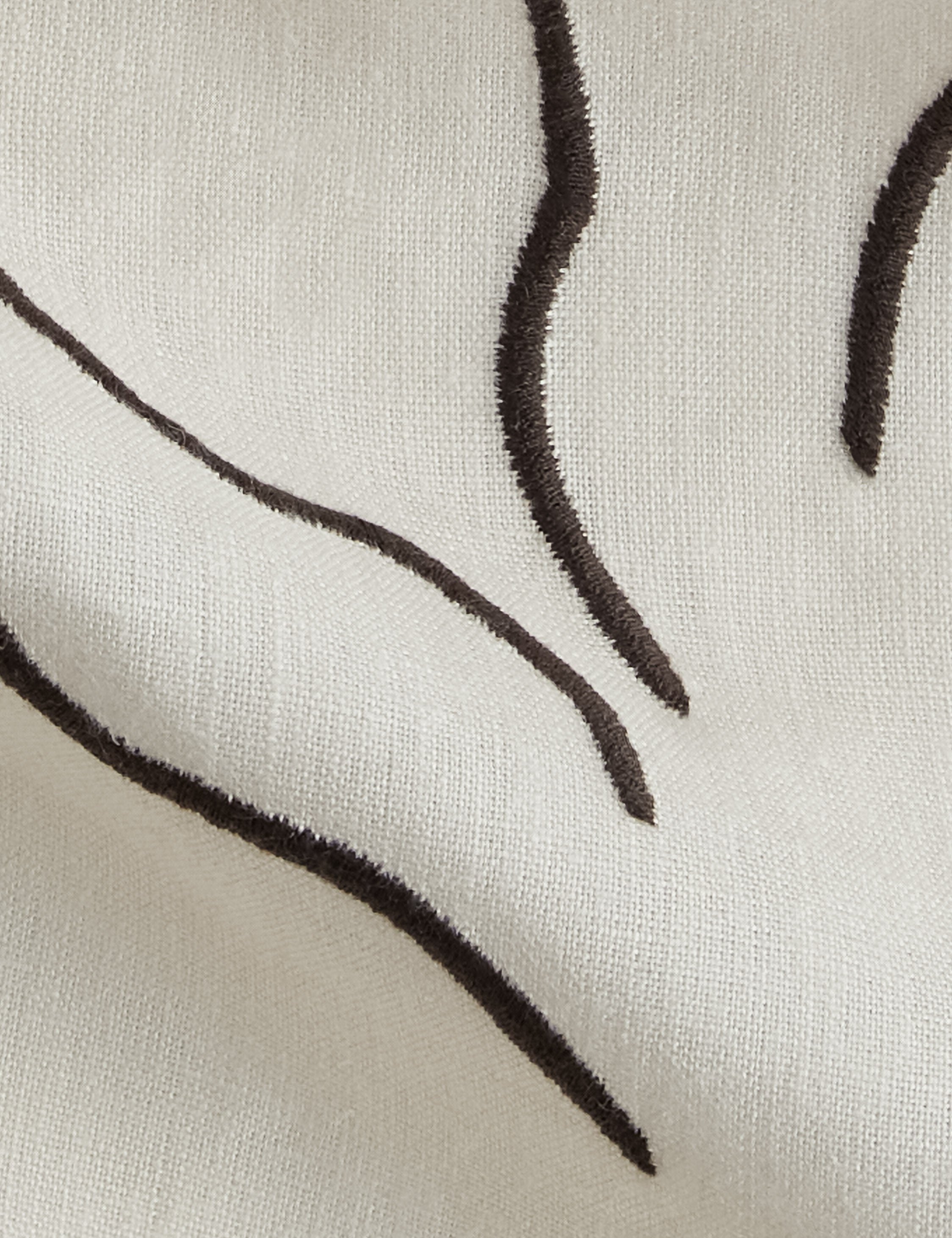 Narsi Embroidered Linen Fabric by Sarah Sherman Samuel