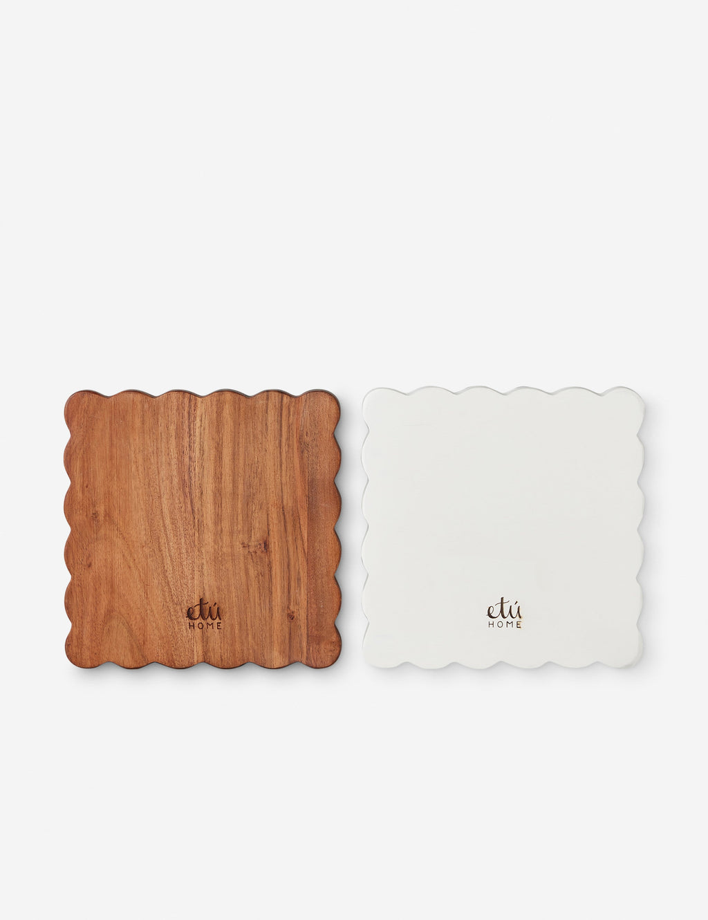 Scalloped Wood Appetizer Cheese Boards (Set of 2) by etúHOME